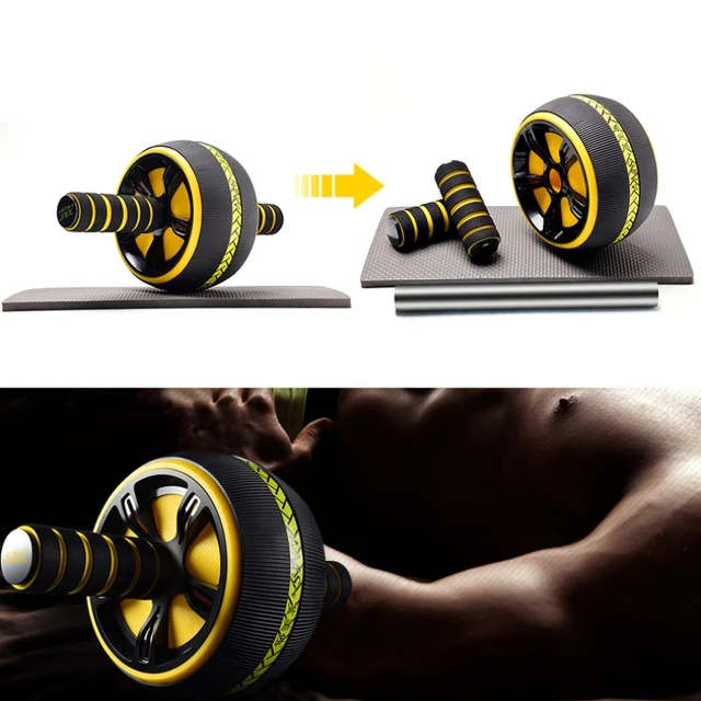 US $22.88 Large Silent TPR Abdominal Wheel Roller Trainer Fitness Equipment Gym Home Exercise Body Building A
