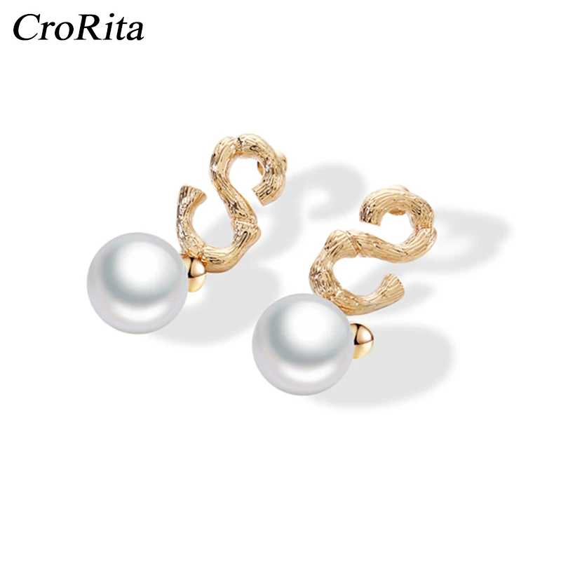 Серьги-гвоздики с жемчугом CroRita Интернет-звезда модные серьги 2020 новый дизайн
