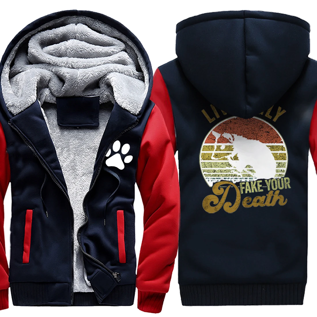 

Love Ugly Death Funny Print Fleece Hooded Coat Mens Wool Liner Hoodies Sweatshirts 2020 Fashion Hip Hop Man Fleece Tracksuits