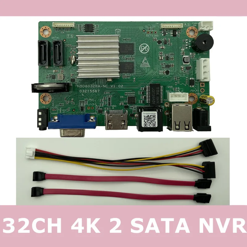 32CH*4KP H.265/H.264 NVR Network Digital Video Recorder 2 SATA Max 14T ONVIF VMS XMEYE P2P Face Human Detection RTSP | Безопасность и