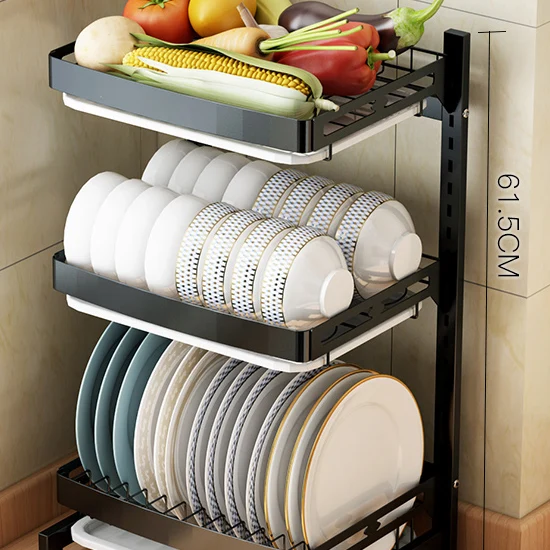 

Hole-free kitchen rack wall-mounted dish rack stainless steel drain bowl chopsticks drying dish rack storage rack box