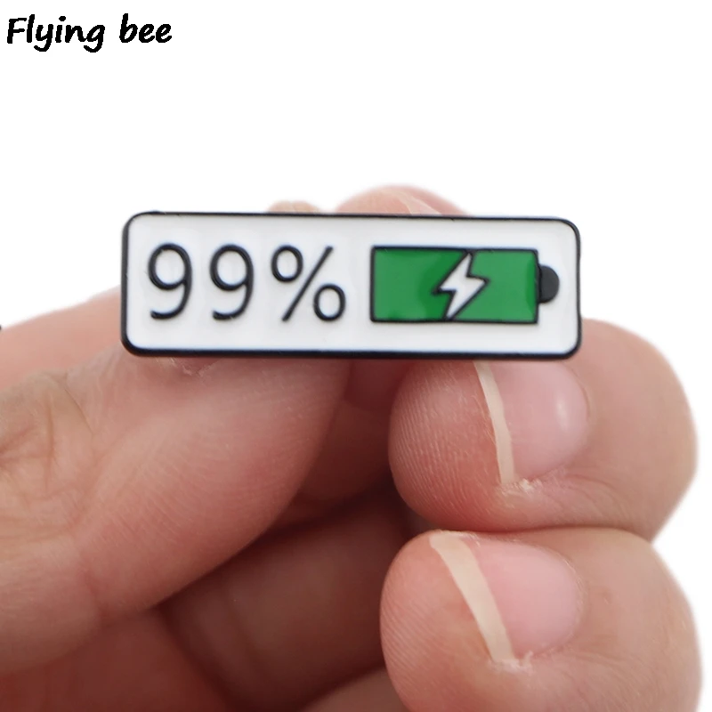 Flyingbee брошь и булавка батарея процент булавки эмалированные булавки Нагрудный значок броши на булавке значок для друзей женщин мужчин X0420