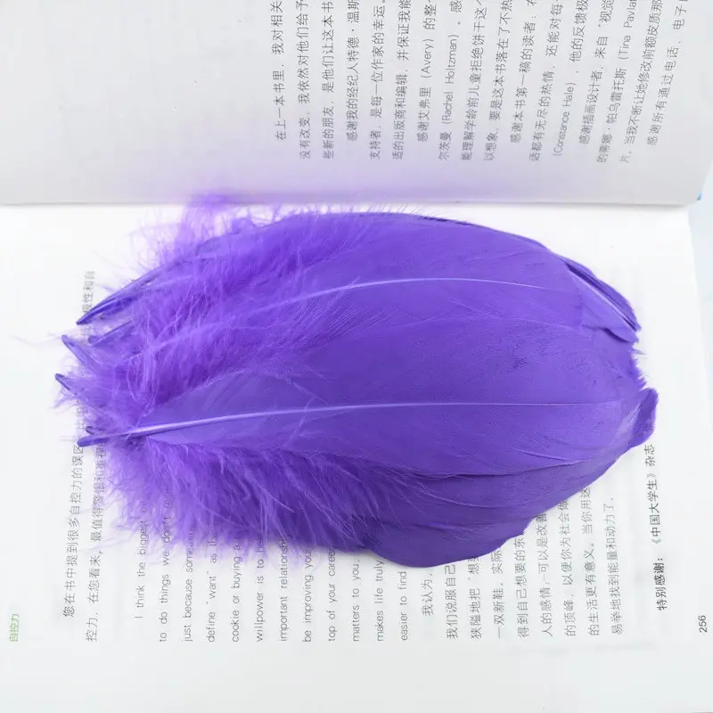 purple Высокое качество,, натуральные гусиные перья для рукоделия, для изготовления ювелирных изделий, 13-18 см, сделай сам, для рождественской вечеринки, перо, домашний Свадебный декор - Цвет: purple