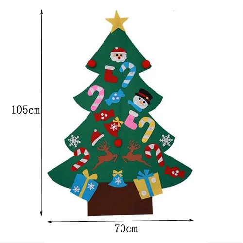 70x105cm 1 шт. 3D DIY войлок для малышей Рождественская елка новогодние подарки для детей игрушки для детей ручной работы Рождественское украшение для дома Дерево - Цвет: 70x105cm