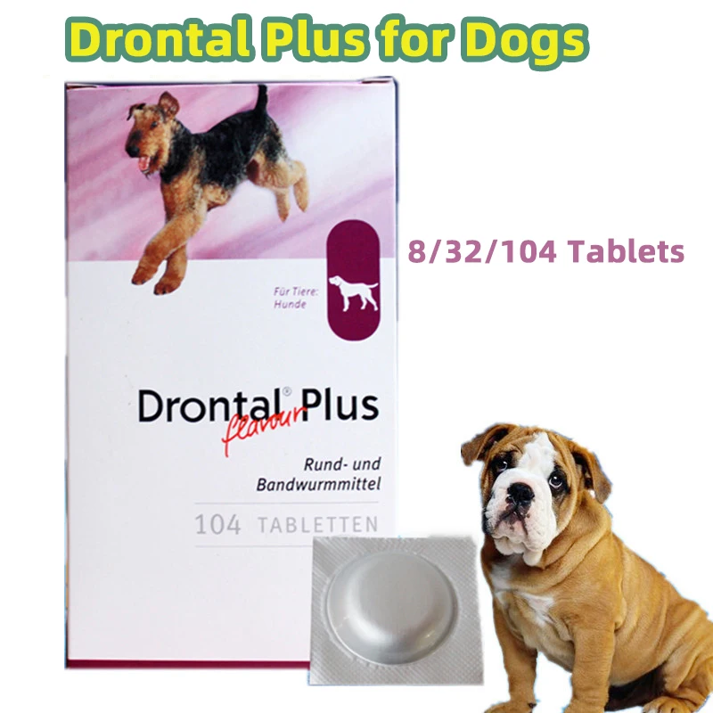 Drontal Plus для собак 8/32/104 таблеток (дегельмер собак) быстрая доставка|Лотки| |