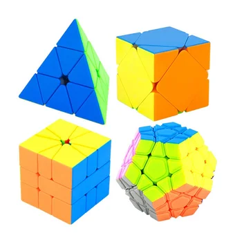 

Moyu meilong Skew Bundle 4PCS/Set Gift Pack Magic Cube Mofangjiaoshi 4pcs Speed Cube Puzzle Educational Toys For Children