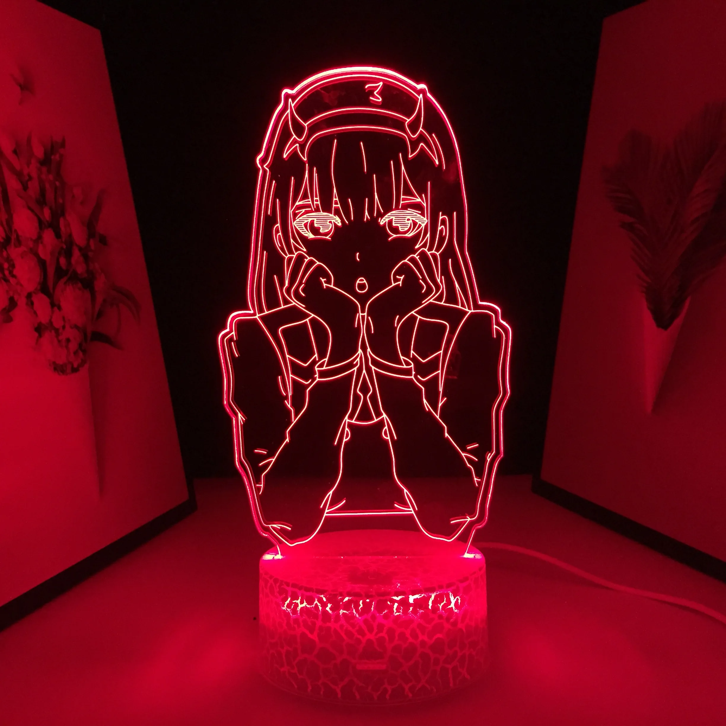 

Аниме Фигурка Zero Two 3D лампа Дарлинг в Franxx ночник для детской комнаты Декор лампа для девушек Манга подарок ночник дропшиппинг