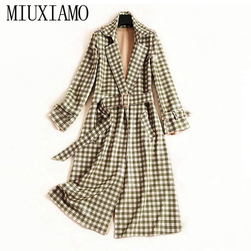 

MIUXIMAO 2019 Fall Office Lady Dress High Quality Velvet A-Line Dresses Women Sashes Fashion English Two Colors Plaid Midi Dress