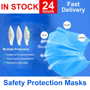 

50 PCS Protective Mouth Masks mascarilla 3 Layer Disposable Face Mask Anti Influenza Bacterial Facial Dust-Proof Safety Unisex