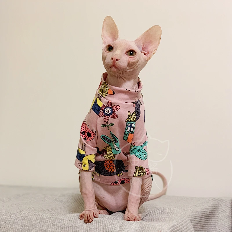 Футболка Meow Deven одежда для сфинкса кошек без волос товары домашних животных и