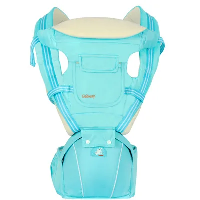 Ergonomic Baby Carrier Sling Baby Wrap Waist Stool Multi-functional Hipseat Belt Backpack Kangaroo Waist Stool - Цвет: Небесно-голубой
