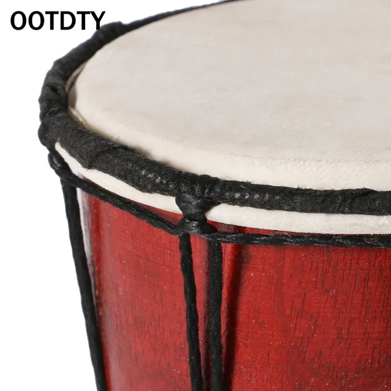 OOTDTY 4 дюймов Профессиональный Африканский Djembe барабан Bongo дерево хороший звук музыкальный инструмент