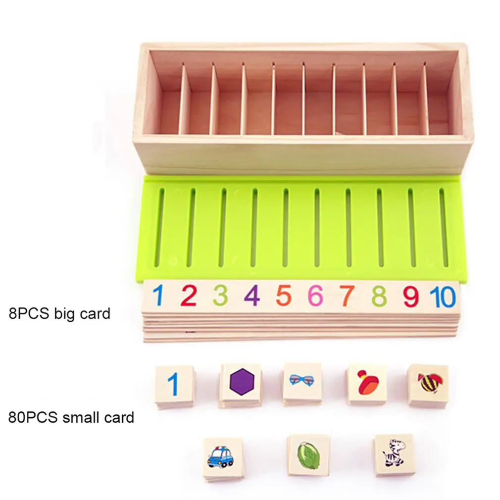 Mathematical Knowledge Classification Wood Box Cognitive Matching Kids Montessori Early Educational Learn Toy Gifts for Child