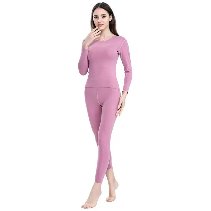 Female Full Sleeve Intimate Lingerie Women Winter Thermo Lingerie Large Size 3XL Pink Warm Soft Sweater Thermal Underwear Set - Цвет: Women 3