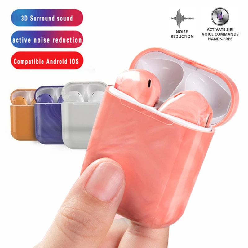 

I15 Bluetooth Earphones Wireless Earbuds Stereo Sound Headset Colorful Shell For Android Ios All Smartphone with Charging Box