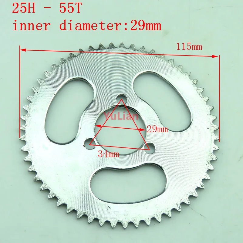 T8F 38T 25H 55T 65T 80T Tooth 29mmRear Sprocket for 47CC 49CC Mini Moto ATV Quad Dirt Pit Pocket Bike