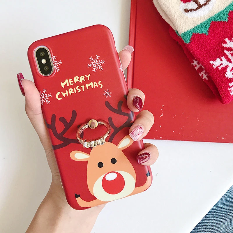 T5 Счастливого Рождества пары чехол для телефона для iPhone XR XS Max 11 6 6s 7 8 Plus X Платье с изображением снеговика и оленя мягкий чехол для задней панели чехол Подарок - Цвет: T5