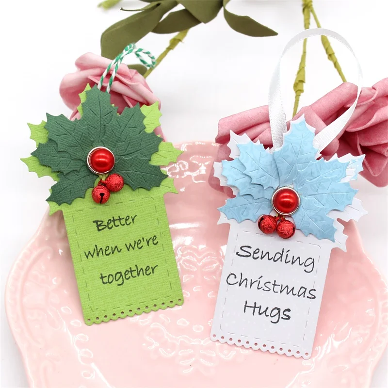 KLJUYP Holly Leaves Tag металлические Вырубные штампы для скрапбукинга бумажные украшения для скрапбукинга 07091