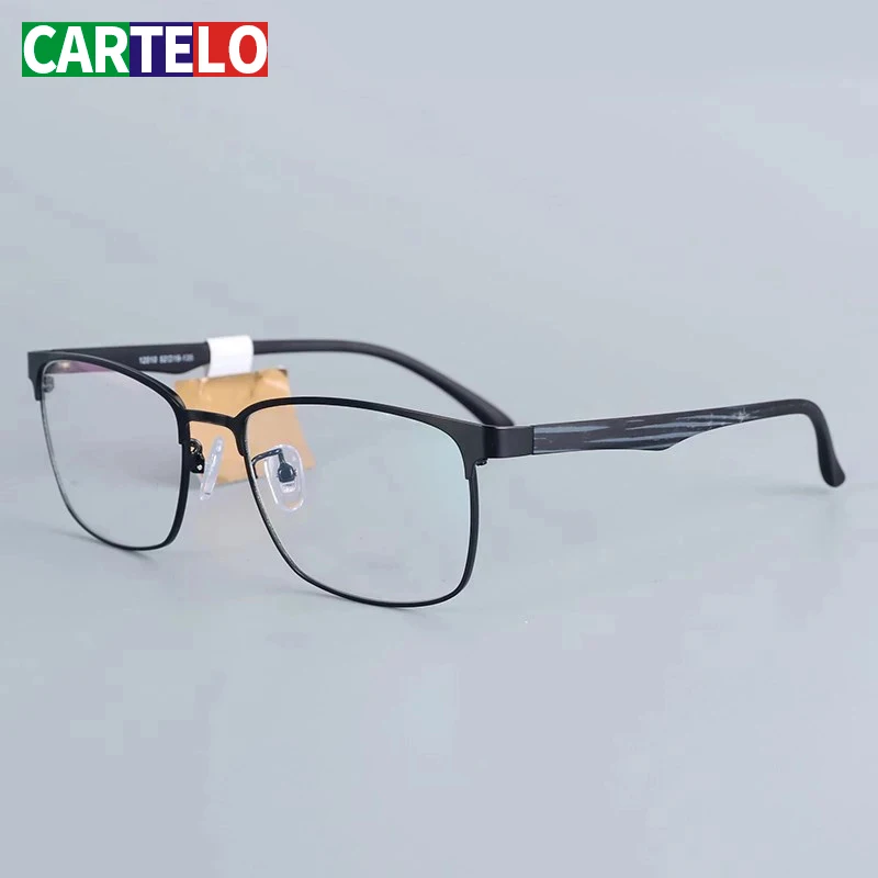 

CARTELO Glasses Frame Ultralight Square Eye Myopia Prescription Eyeglasses Male Half Optical Frame Glasses Frame Men Titanium