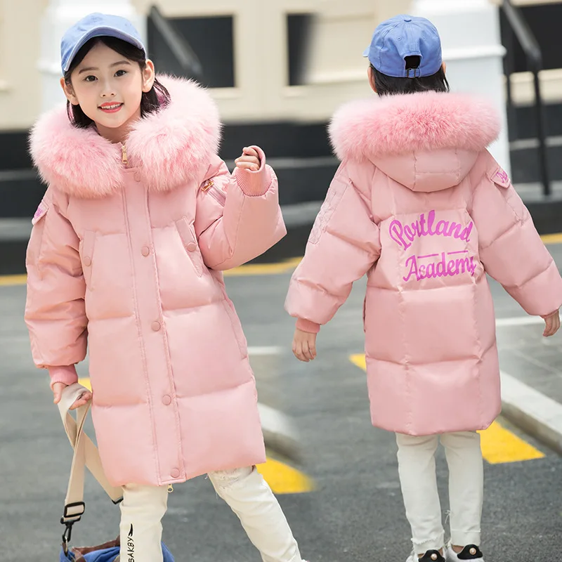 Olekid/детское зимнее пальто для девочек утепленный длинный пуховик для девочек, От 5 до 14 лет, Детская верхняя одежда для подростков, пальто, парка для девочек