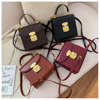 

Firenzuola 2020 Women New Crocodile Korean Fashion Casual Shoulder Small Square Bag Leisure Travel Simple Messenger Bags #867