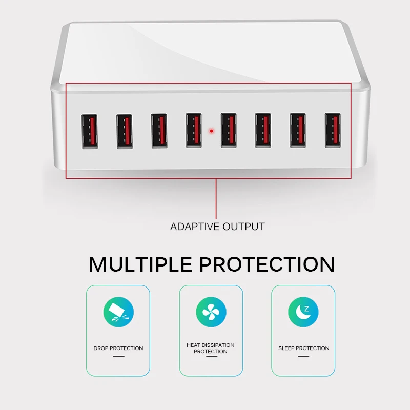 8 Порты и разъёмы usb-зарядное устройство мульти зарядка через usb док-станция Универсальный мобильный телефон настенный термометр стол ЕС и США Подключите телефон Зарядное устройство для зарядки