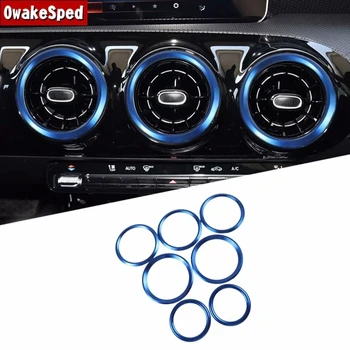 

For Mercedes Benz A Class 180 200 2019 Interior Decals Center Console Air Conditioning Outlet Circles Decoration Stickers Trim