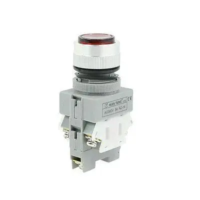

380VAC 3A Panel Mounted Red Flat Cap Momentary Push Button Switch