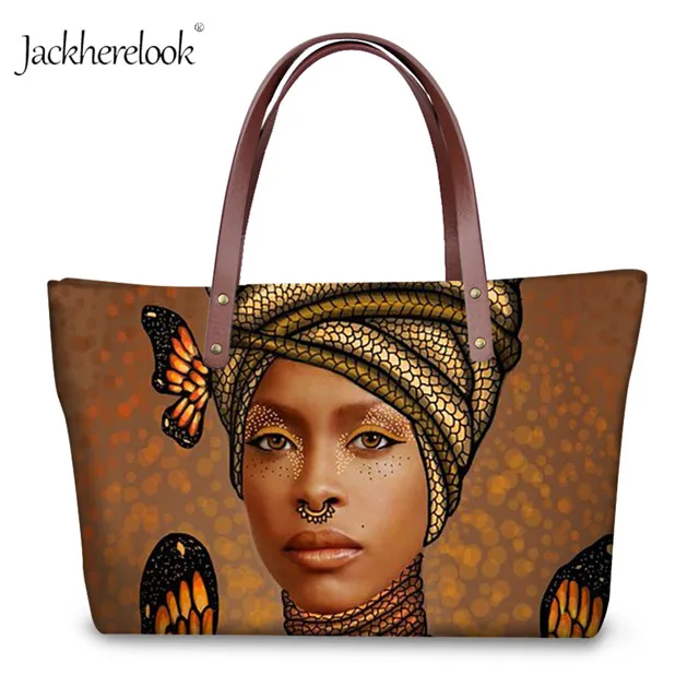 Африканская королева черная девушка женские сумки искусство экзотические этнические Arfo Печать большая сумка для женщин Модный кошелек с сумочкой набор - Цвет: HK4193AL