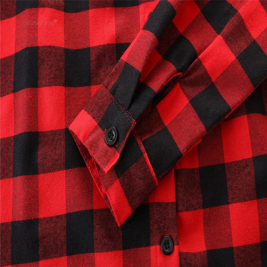 Oufits/Одинаковая одежда для мамы и дочки одежда для семьи красные клетчатые футболки для маленьких девочек, платья летняя блуза с надписью