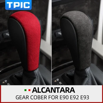 

TPIC Alcantara Suede Wrapping Gear Shift Knob ABS Cover Car Sticker Decoration For BMW E90 E92 E93 E60 E61 F01 3 5 series X1 X5