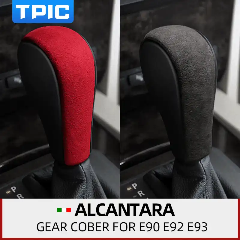 Tpicアルカンタラスエード包装ギアシフトノブabsカバー車のステッカーの装飾bmw E90 E92 E93 E60 E61 F01 3 5 シリーズx1 X5 自動車内装ステッカー Aliexpress