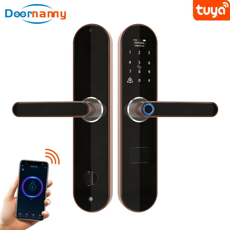 

Smart Wireless Door Lock With Deadbolt Tuya Fingerprint WiFi Remote Control Electric Lock Digital Doorlock Outside Mobile Phone