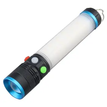 

1pc Multi-Function Outdoor Tent Flashlight Emergency Light Portable Camping Lamp For Outdoor Use Without Battery (Black + Blue)