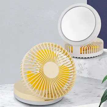 

USB Charing Mirror Fan Small Summer Fan Tabletop Makeup Mirror Fan Portable USB Fan for Dormitory Home Office