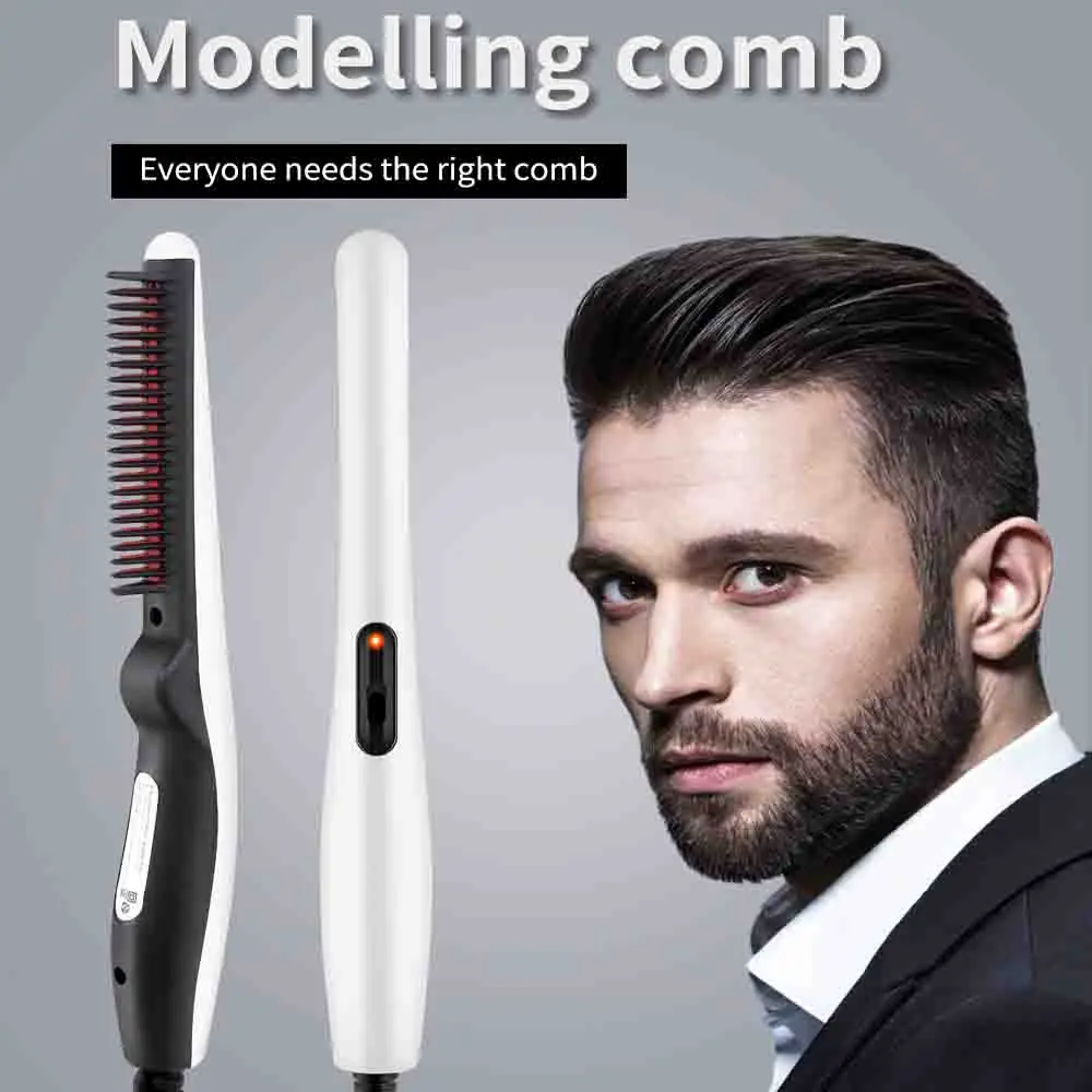 

Men Beard Straightener Multifunctional Hair Curling Tool Brush Comb Quick Hair Styler Electric Beard Comb Brushes