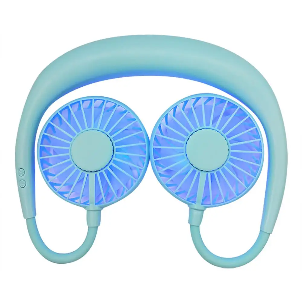 Blue USB Fan Заряжаемый мини-вентилятор портативный usb-вентилятор ручной шейный светодиодный настольный вентилятор мини USB ленивый шейный подвесной стильный охлаждающий спортивный вентилятор - Цвет: Blue USB Fan