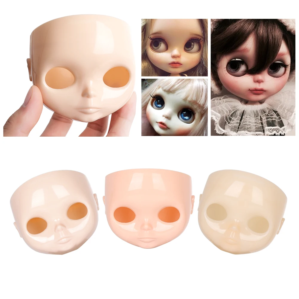 1 PC 1/6 Blyth DIY Doll Factory Dolls Faceplate With Backplate 30cm Plastic Blyth No Makeup Face and Screw Toys Accessories luvabella doll