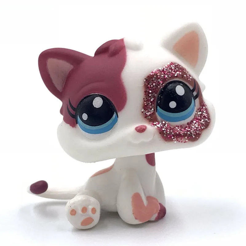 LPS CAT Cute Littlest pet shop toys Short Hair MINI Cat #2291 with shining red eyes cute Pink kitty for girls gift | Игрушки и хобби