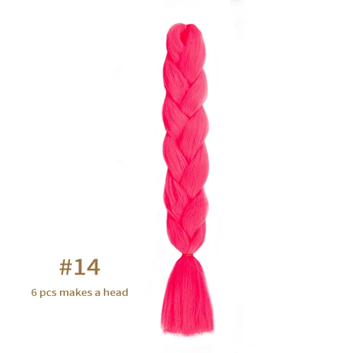 Synthetic jumb Braids Ombre Braiding Hair Extension Box Braid Hair Pink Purple Yellow Golden Colors hair 24inch kanekalons hair A14