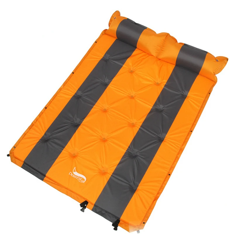 

D 192 x L 132cm Double Person Self-Inflating Sleeping Pads with Air Pillow, Tent Air Mattress PortableSleeping Pads