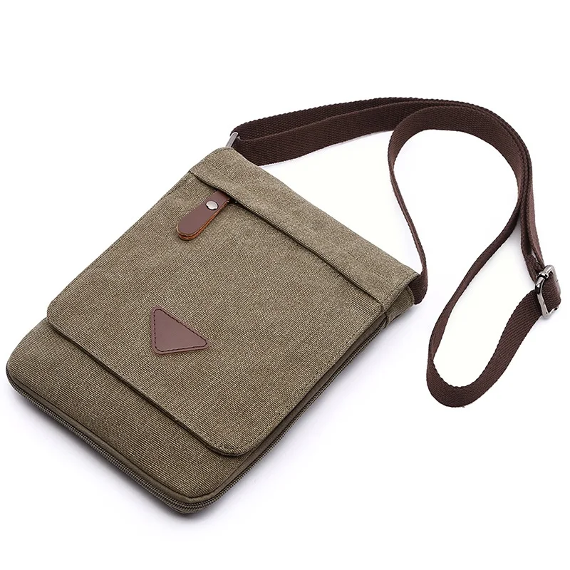 Crossbody Bags for Men Canvas Shoulder Bag Vertical Retro Messenger Pouch Sac A Main College Small Torebka Mini Torebki