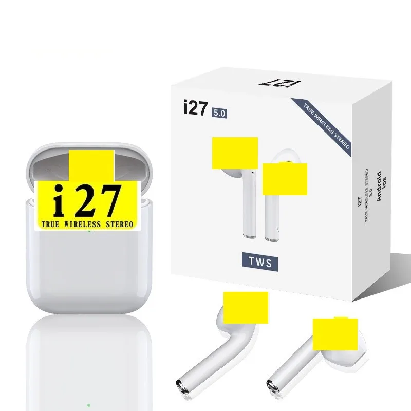 Новейший I27 2,0 TWS 1:1 Air Pop Up Bluetooth 5,0 наушники беспроводные умные сенсорные наушники с дисплеем питания беспроводные наушники - Цвет: wireless charging