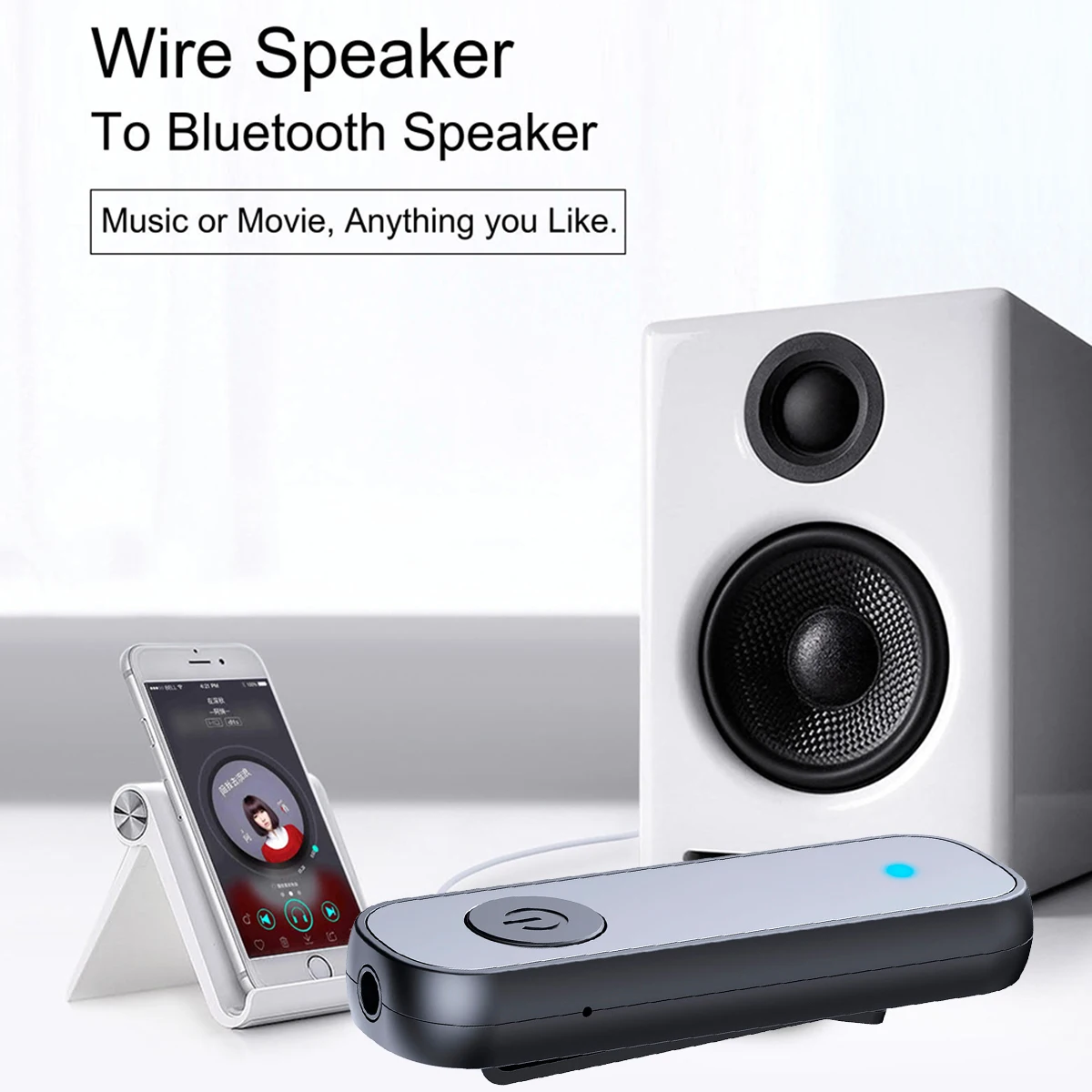 Mini Wireless Audio Adapter BT5 0 Receiver 3 5mm AUX Audio Receiver Adapter Bluetooth Adapter for Car Headphone Speaker