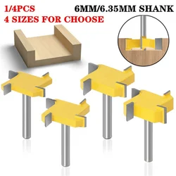 1 4 pces shank flush guarnição bit z4 moagem reta 1/4 Polegada haste borda entalho fresa corte punho para madeira woodwork