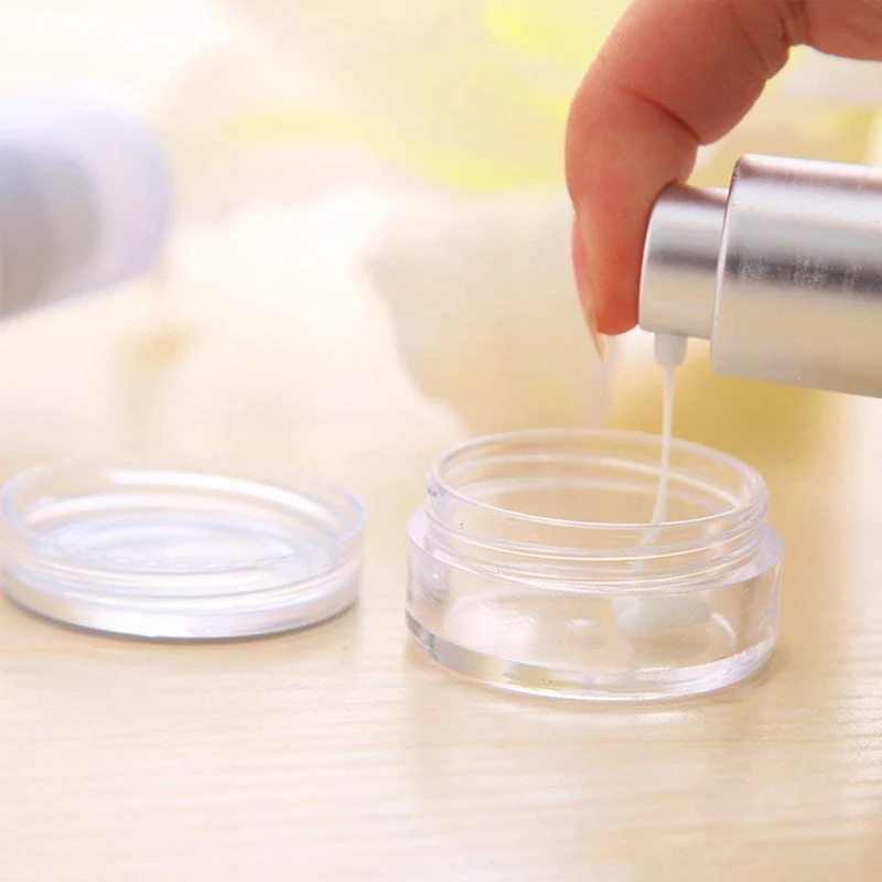

100 Pcs 5ml Clear Plastic Pot Jars Cosmetic Containers Sample Container Mini Bottle FO Sale