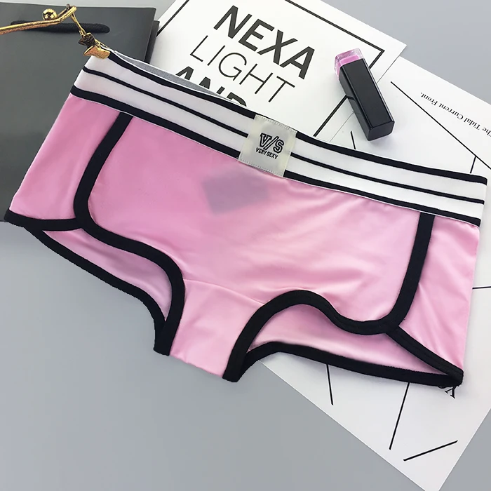 Autumn winter new cotton letter lady anti-light angle pants underwear daily Sexy Low Waist Sexy briefs Lingerie - Цвет: Pink