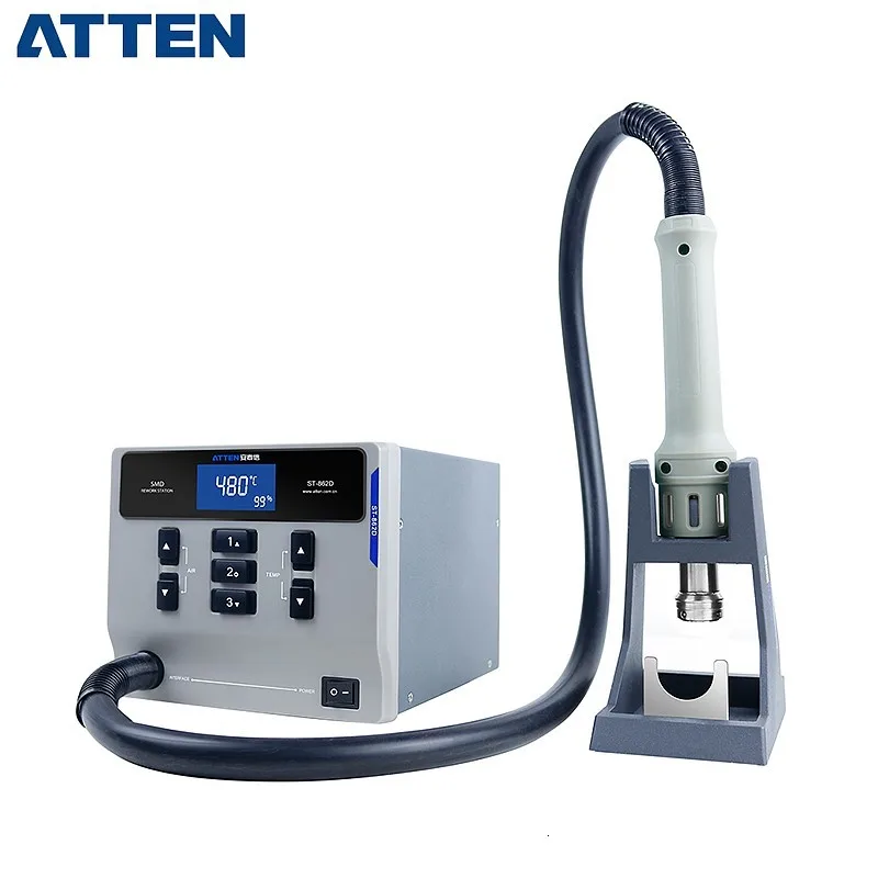 ATTEN St-862D 110V / 220V 1000W Hot Air Gun Digital Display BGA Rework Station Automatic Sleep Repair Desoldering Station 5