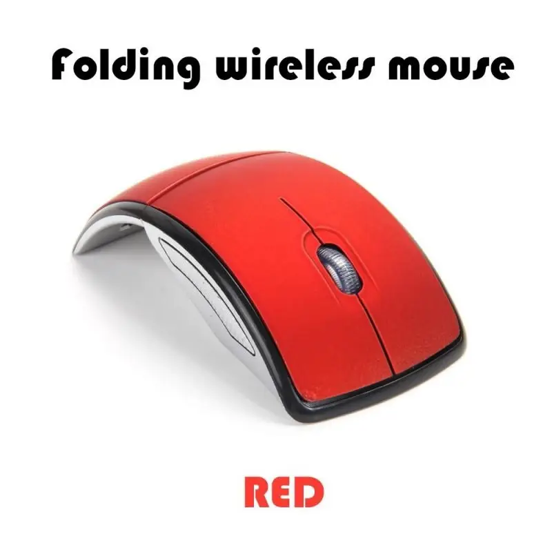 2,4 ГГц 1600 dpi беспроводная мышь Складная компьютерная мышь/мышь с USB 2,0 приемником для настольного ноутбука Оптическая Новинка - Цвет: Красный