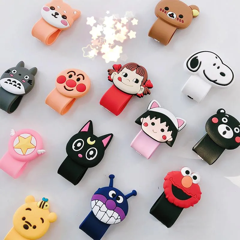 Wholesales 50 Pieces/lot High Quality Silicone Cartoon Cable Winder Cute Cat Bear Totoro Cable Protector Cable Organizer